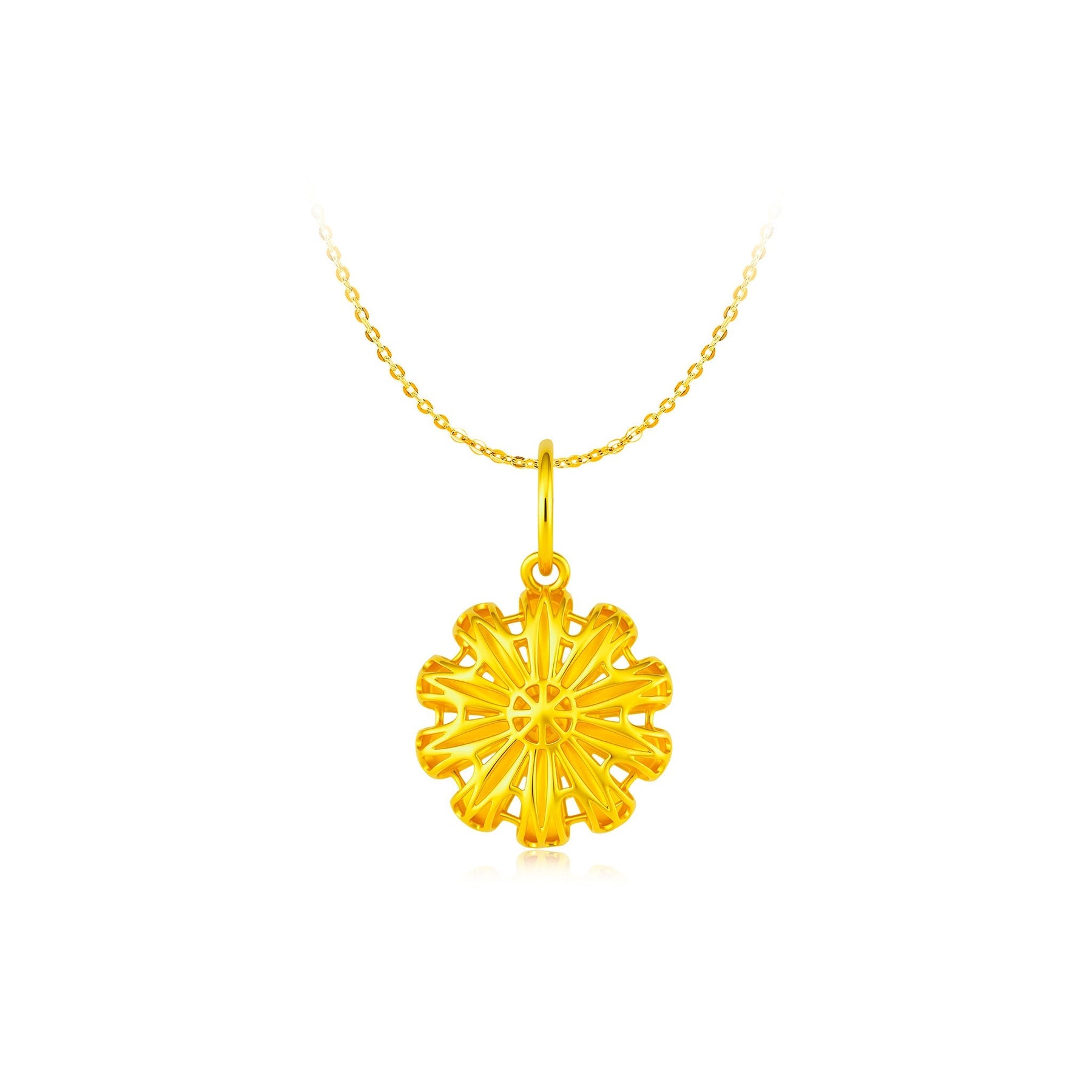 916 Gold Chamomile Pendant