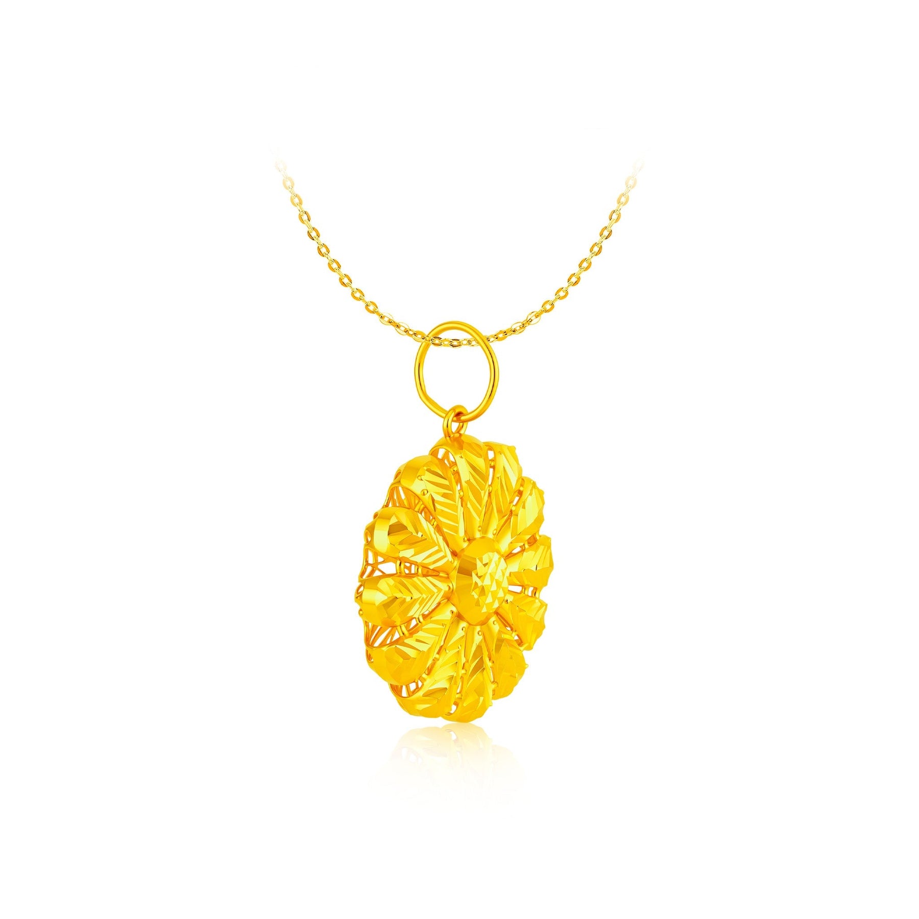 916 Gold Chamomile Pendant
