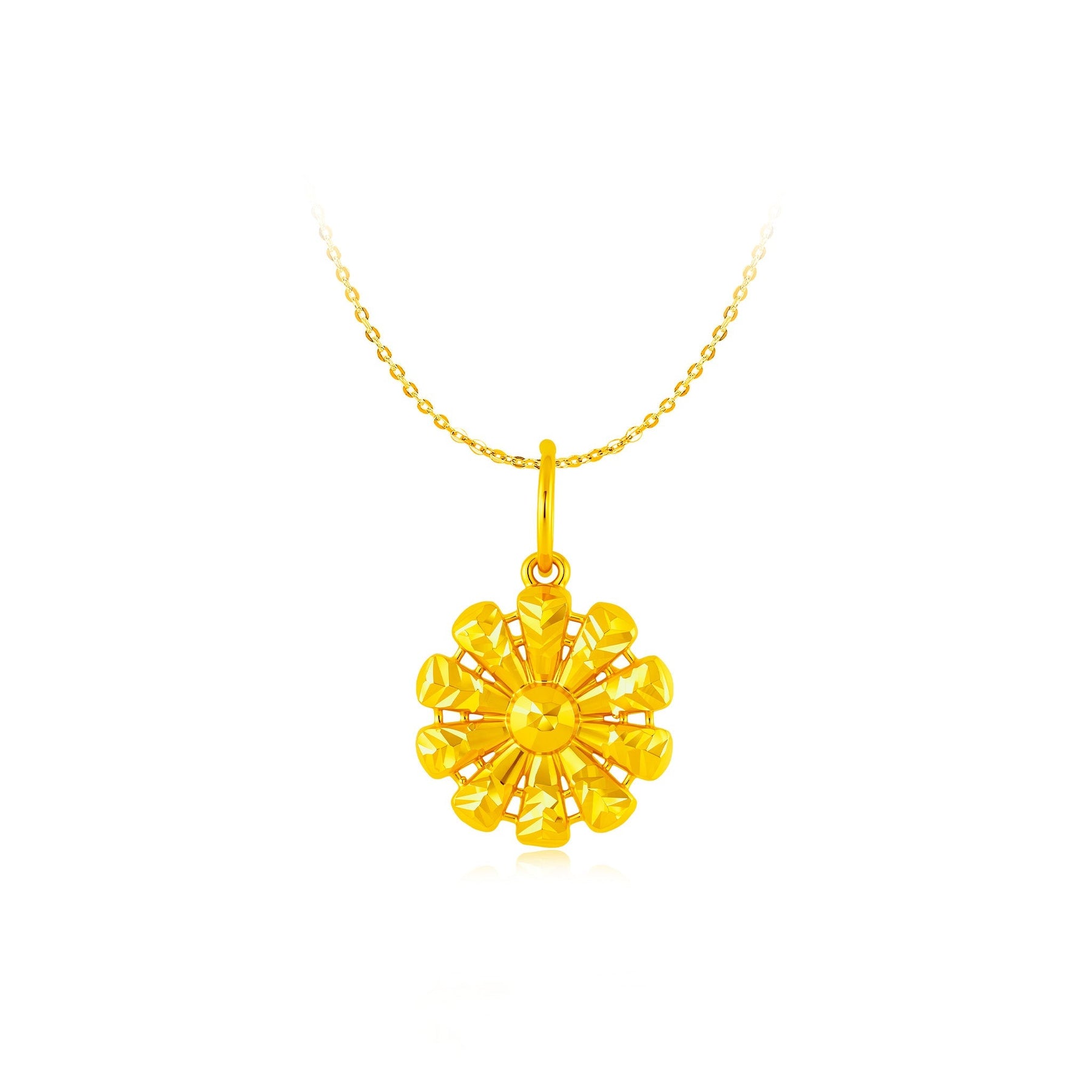 916 Gold Chamomile Pendant