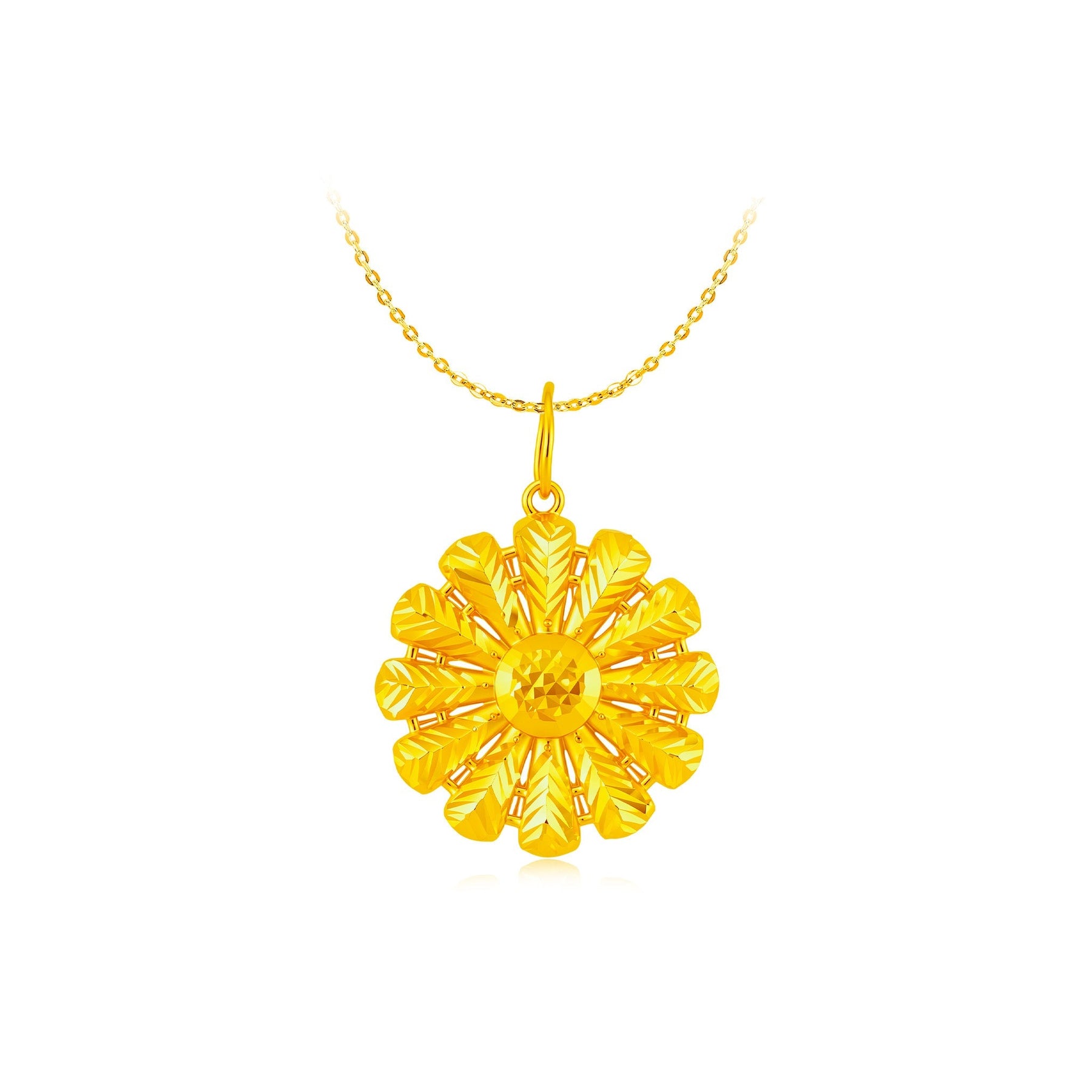 916 Gold Chamomile Pendant