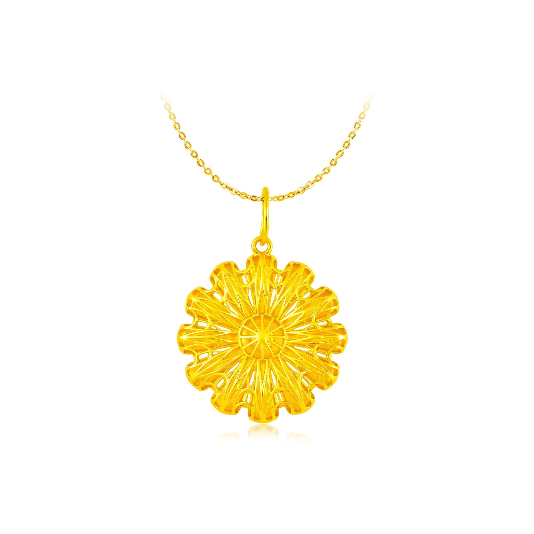916 Gold Chamomile Pendant