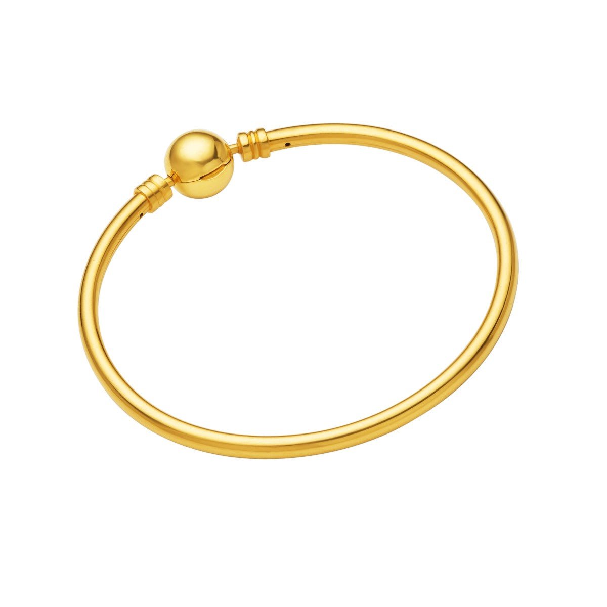 916 Gold Charm Round Bangle