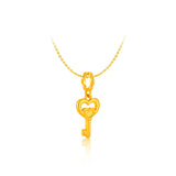 916 Gold Cherished Heart Key Pendant (For TikTok)
