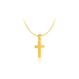 916 Gold Chevron Cross Pendant
