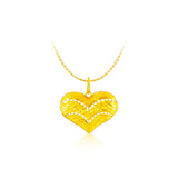 916 Gold Chevron Heart Pendant