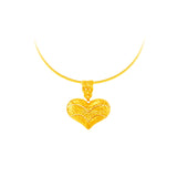 916 Gold Chevron Heart Pendant