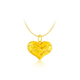 916 Gold Chevron Heart Pendant