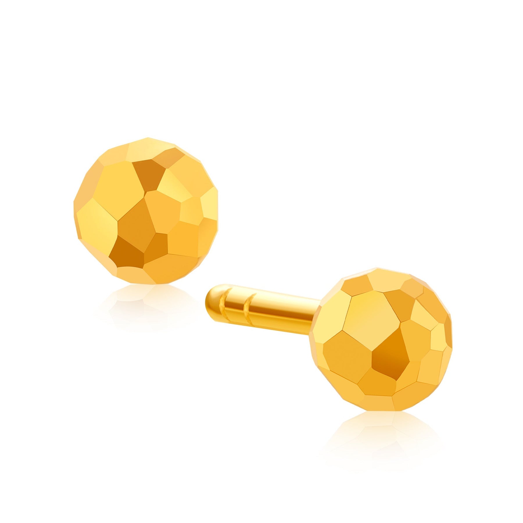 916 Gold Classic Ball Stud Earrings