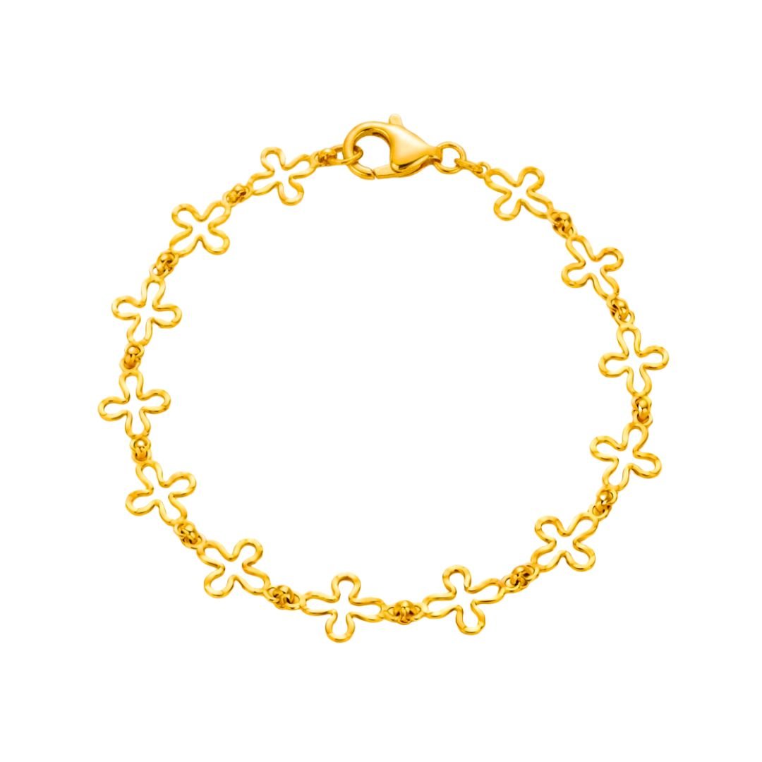 916 Gold Clover Link Bracelet