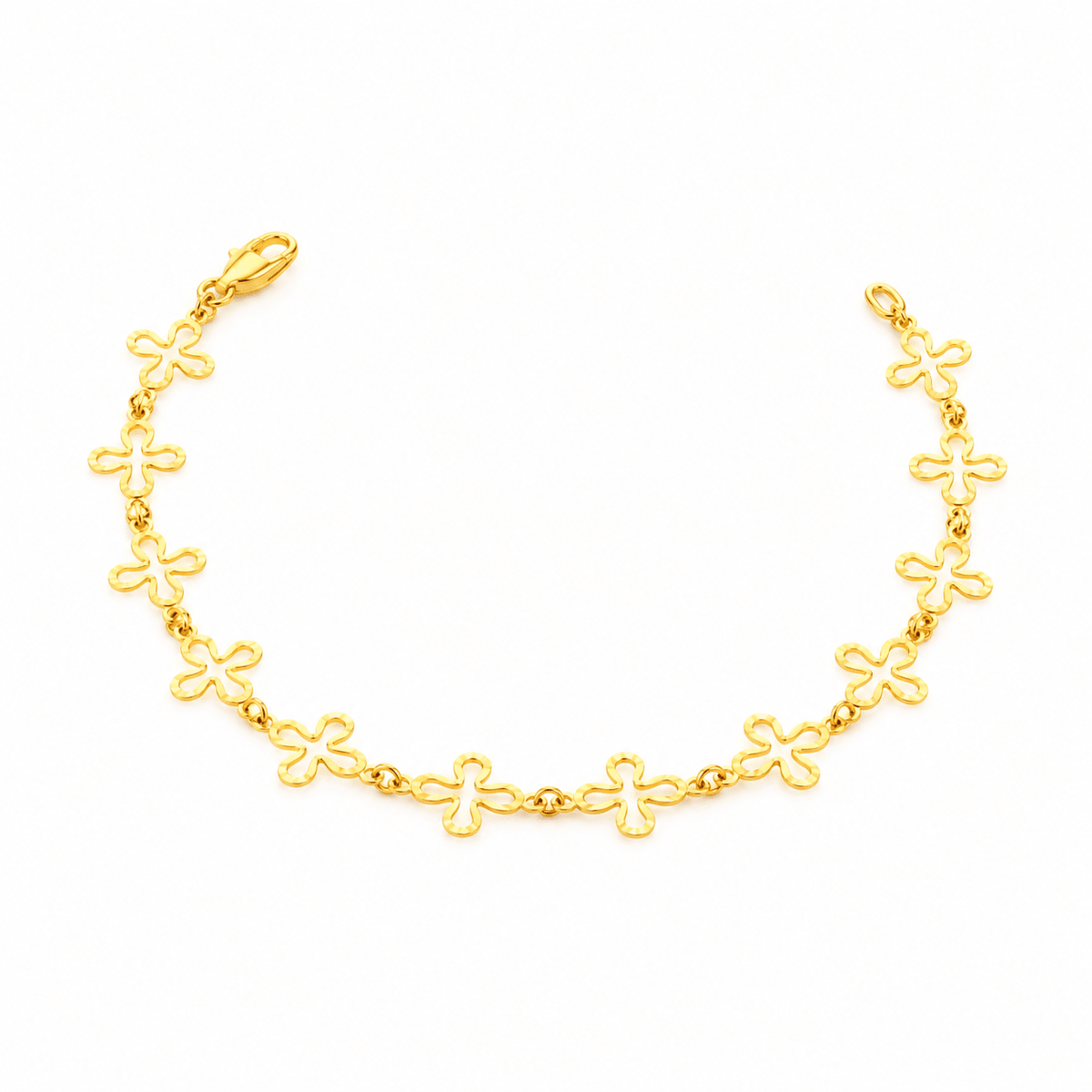 916 Gold Clover Link Bracelet