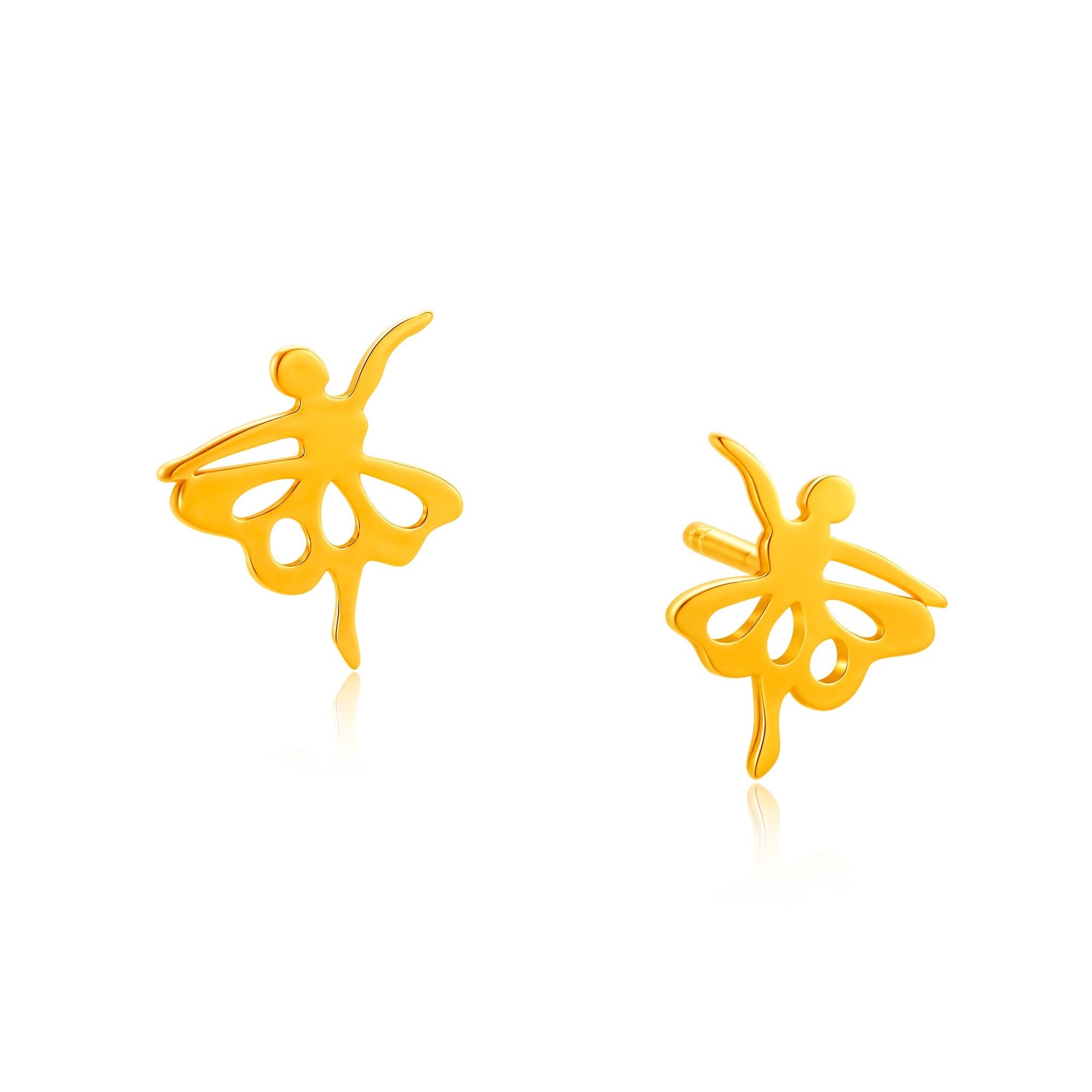 916 Gold Dancing Ballerina Earrings