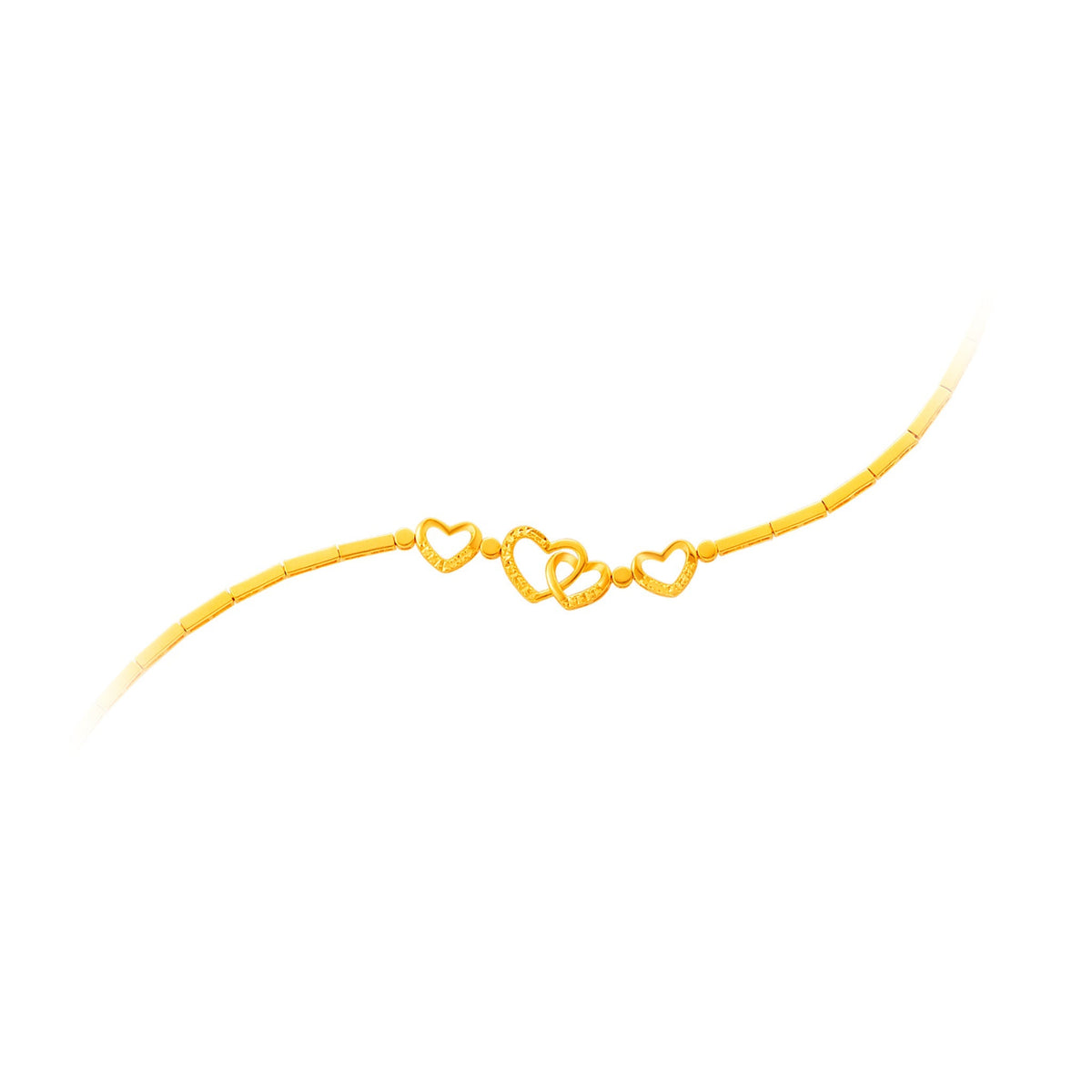 916 Gold Dazzling Hearts Bracelet