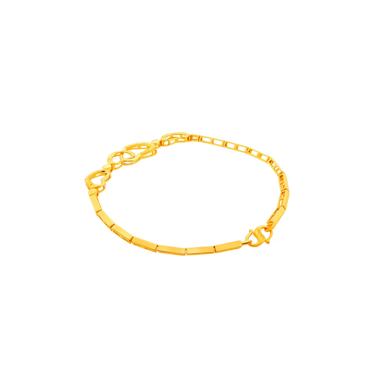 916 Gold Dazzling Hearts Bracelet