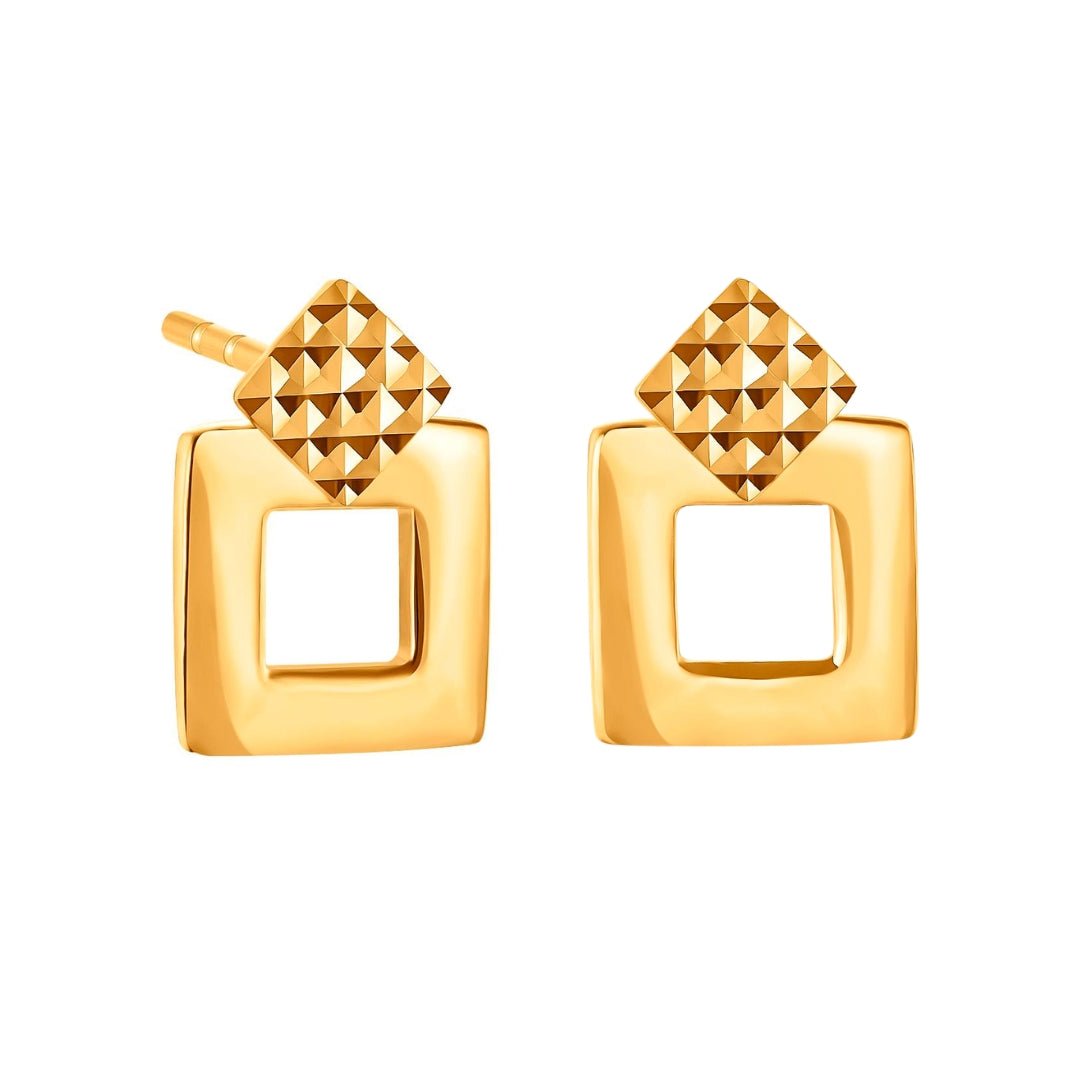 916 Gold Detachable Squares Earrings