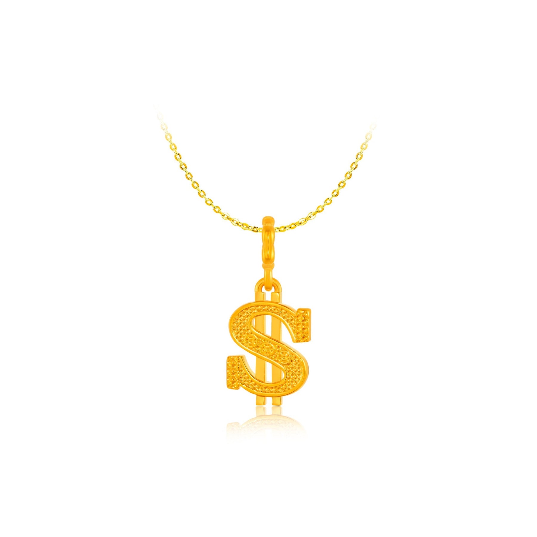 916 Gold Dollar Sign Pendant