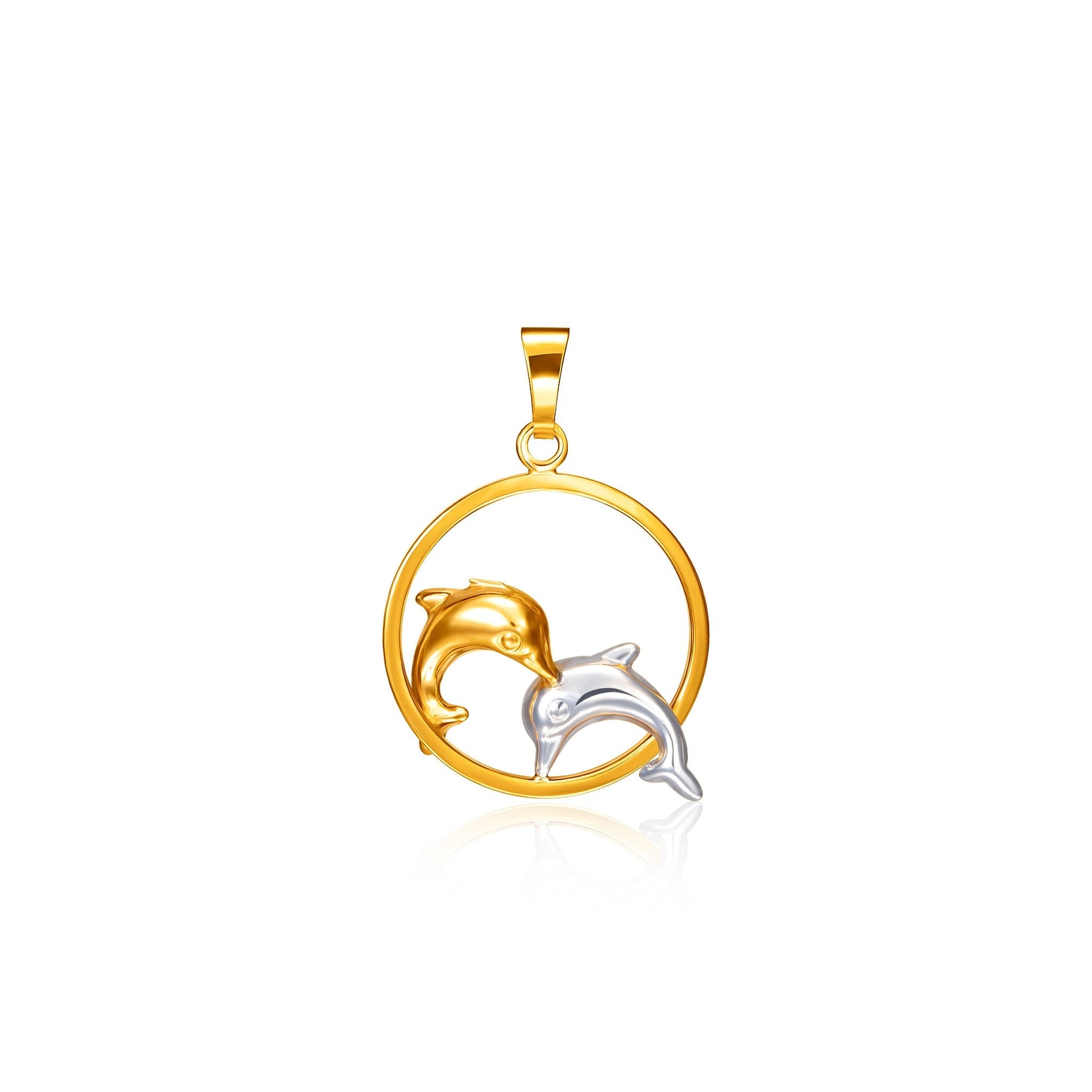916 Gold Dolphin Joy Pendant
