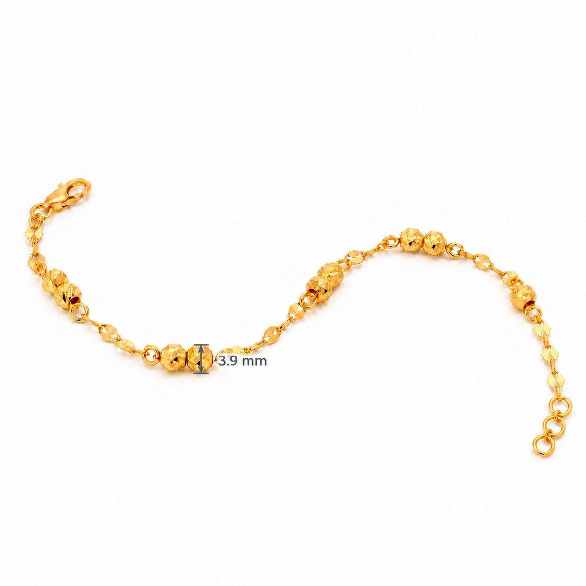 916 Gold Double Bead Link Bracelet