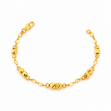 916 Gold Double Bead Link Bracelet