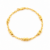 916 Gold Double Bead Link Bracelet