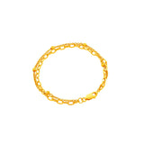 916 Gold Double Layer Oval Link Bracelet
