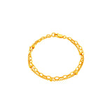 916 Gold Double Layer Oval Link Bracelet