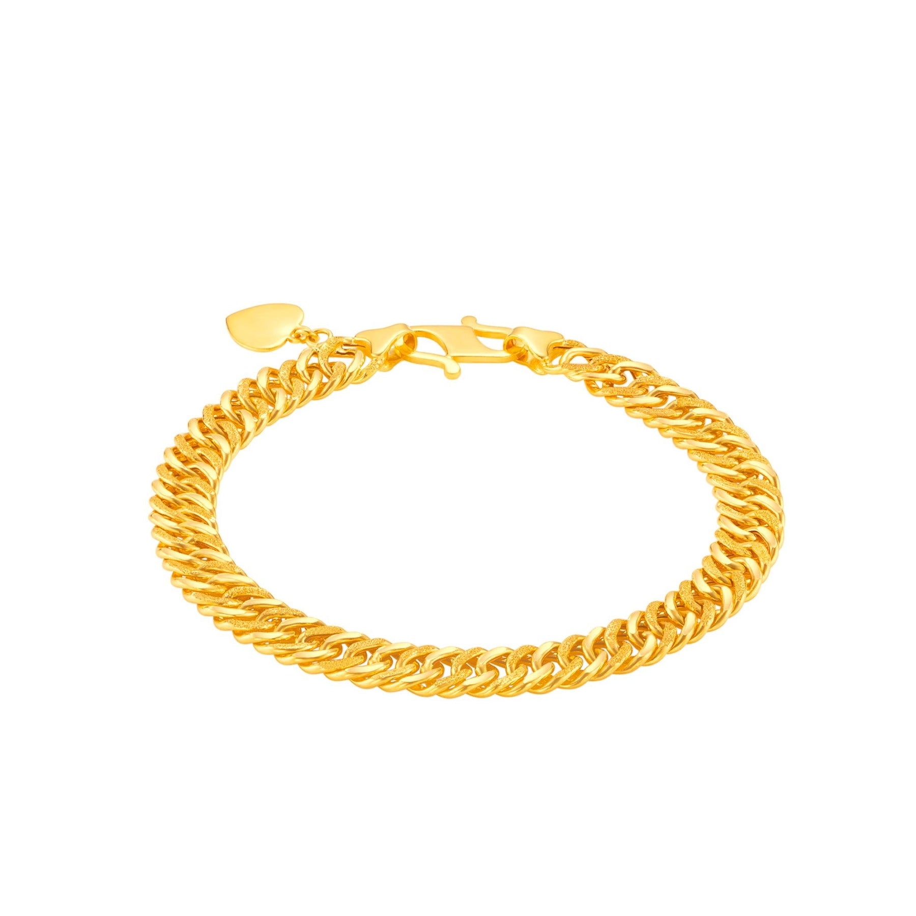 916 Gold Double-Ring Link Bracelet