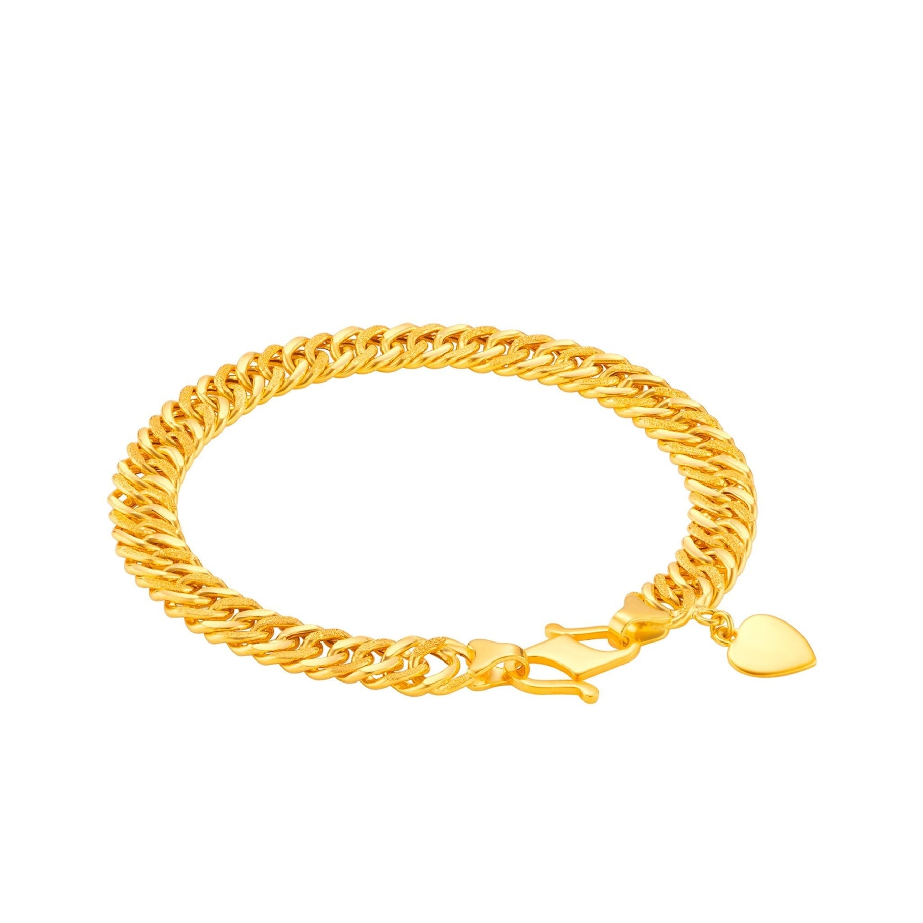 916 Gold Double-Ring Link Bracelet