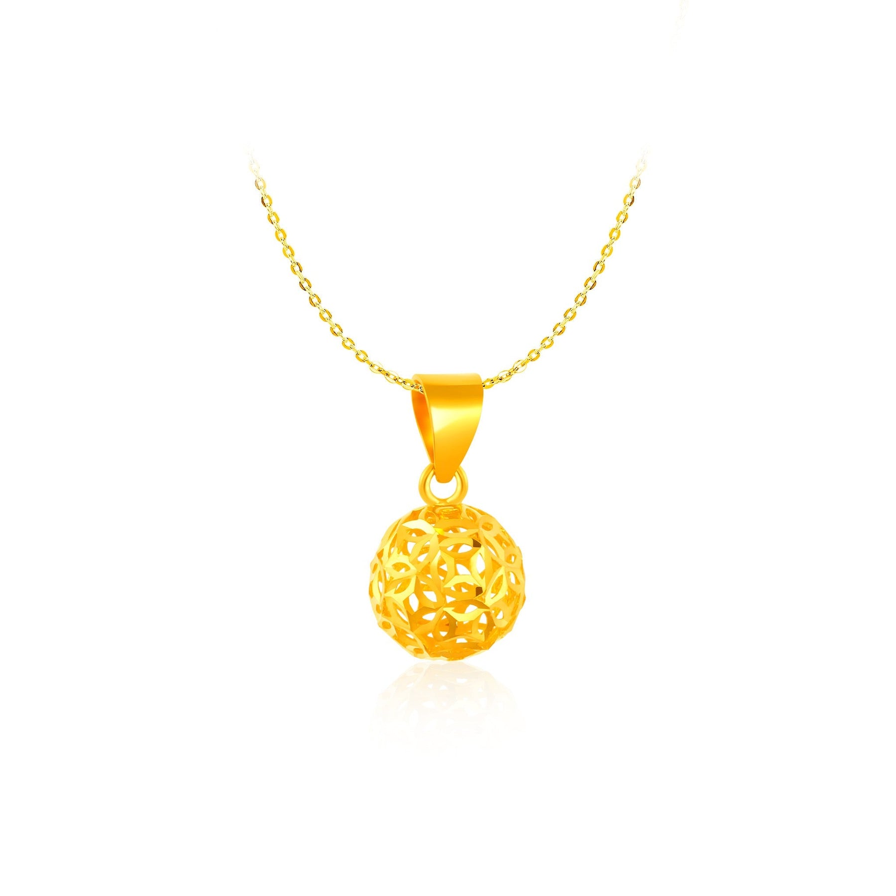 916 Gold Dream Catcher Sphere Pendant