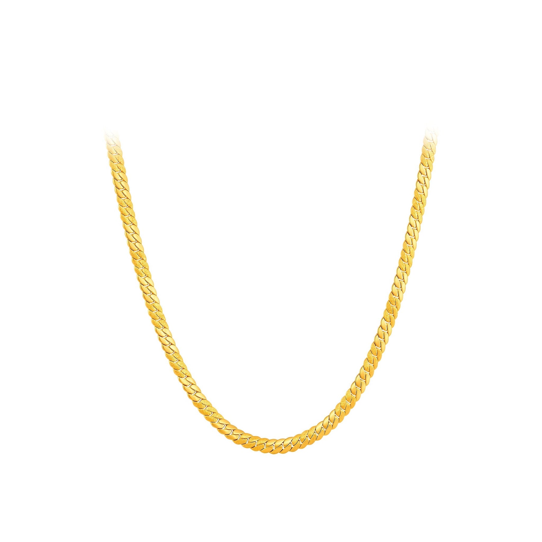 916 Gold Dual Finish Cuban Chain