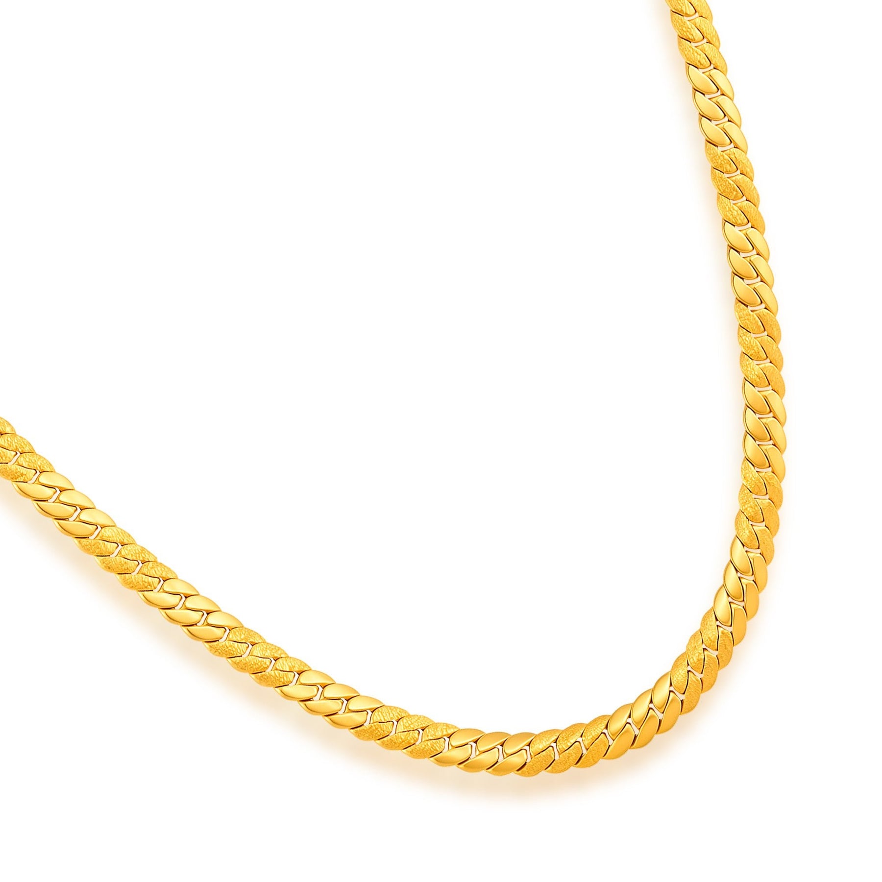 916 Gold Dual Finish Cuban Chain