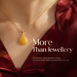 916 Gold 八宝罗盘 Eight Treasures Charm Pendant