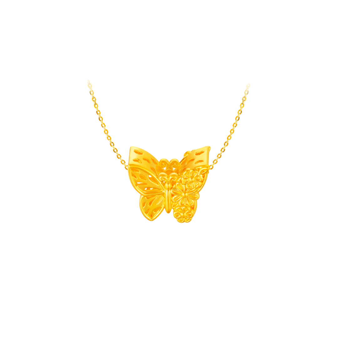 916 Gold Enchanted Butterfly Charm