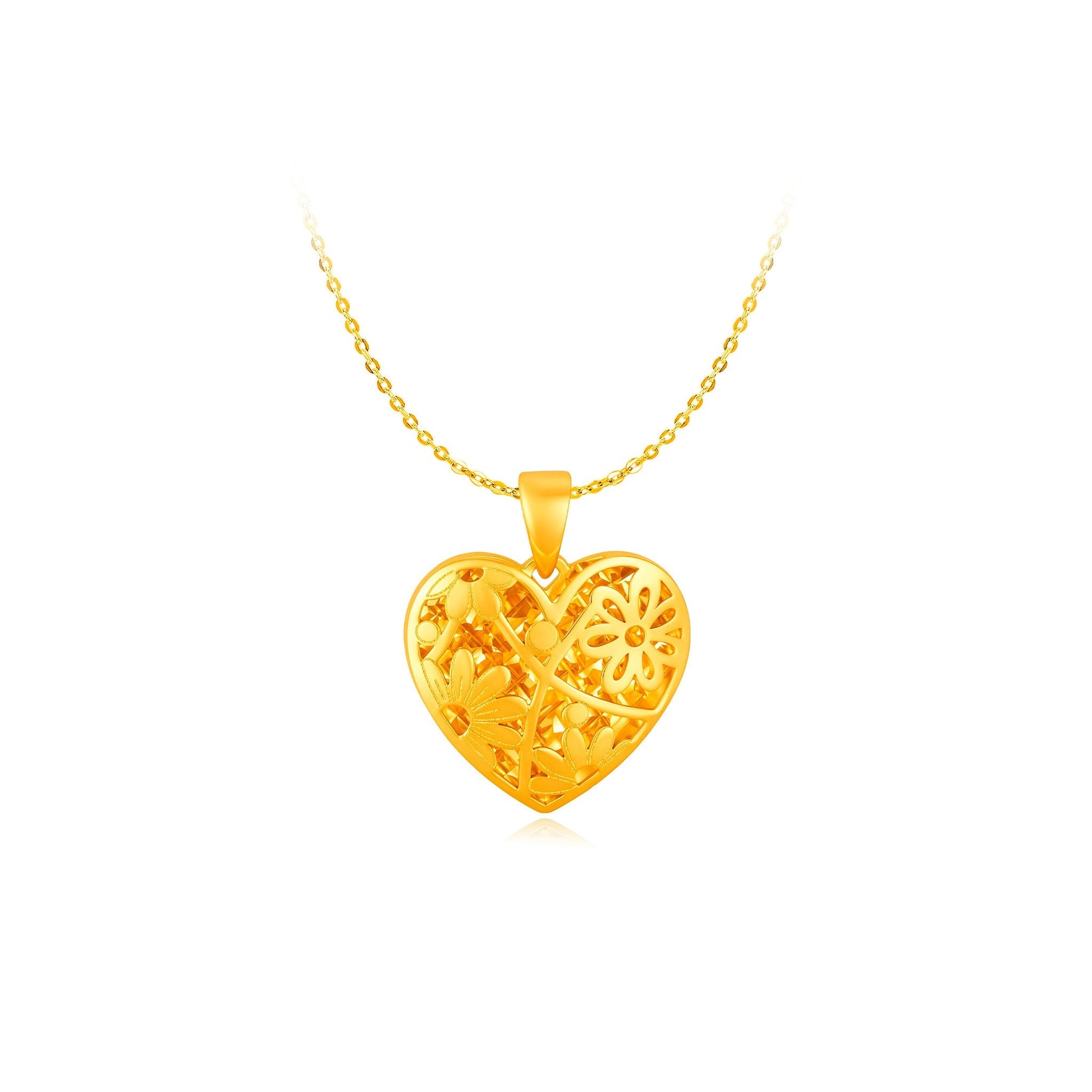916 Gold Enchanted Heart Pendant