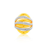 916 Gold Entwined Radiance Ring