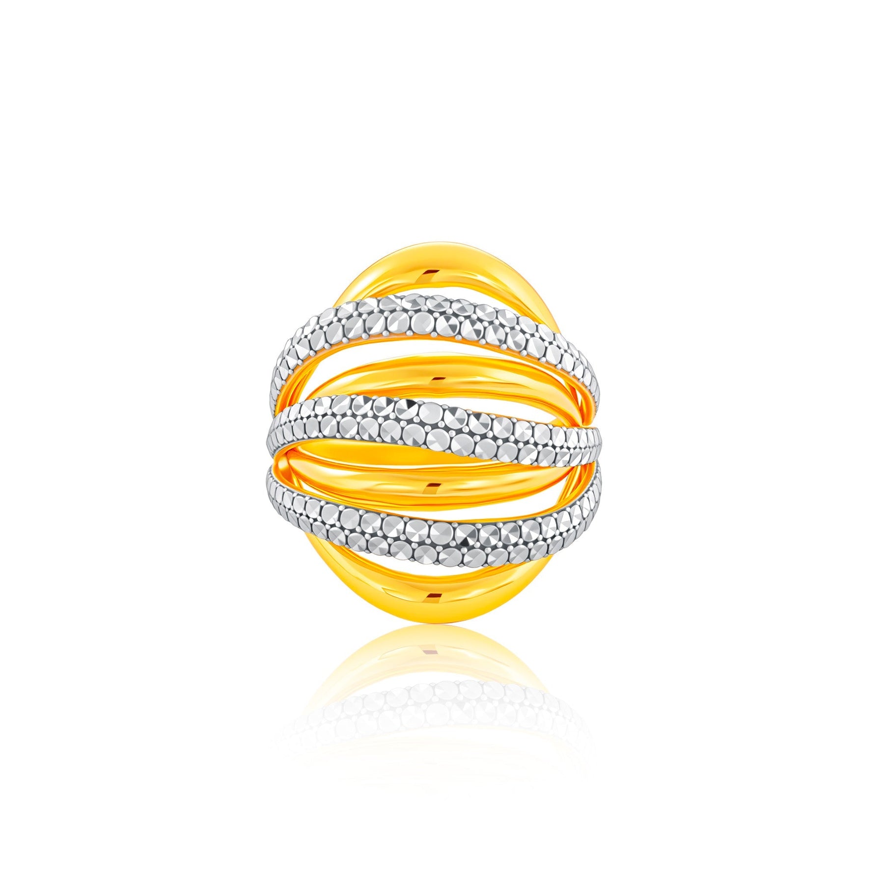 916 Gold Entwined Radiance Ring