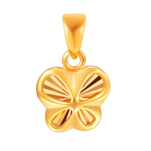 916 Gold Faceted Butterfly Pendant