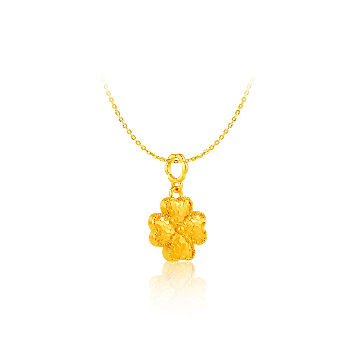 916 Gold Faceted Clover Pendant (For TikTok)