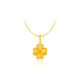 916 Gold Faceted Clover Pendant (For TikTok)
