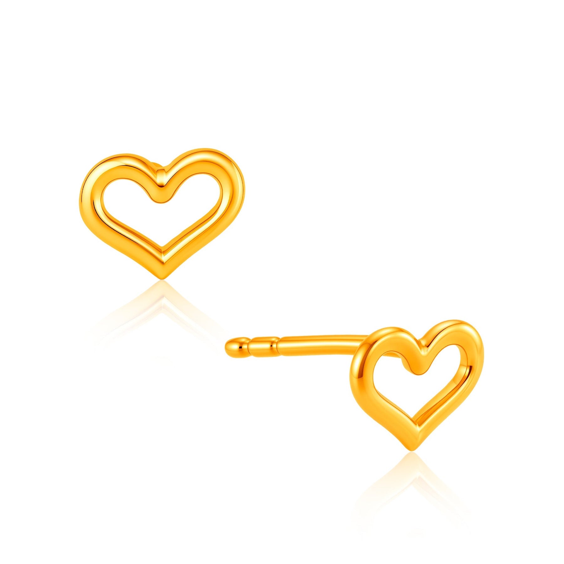 916 Gold Fine Heart Earrings