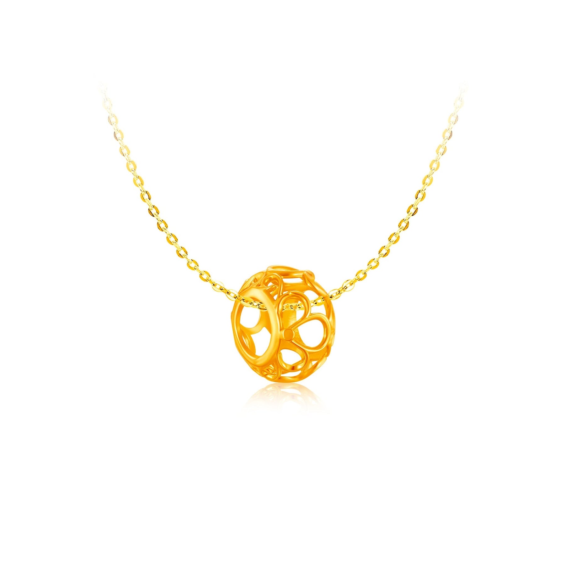 916 Gold Floral Halo Charm