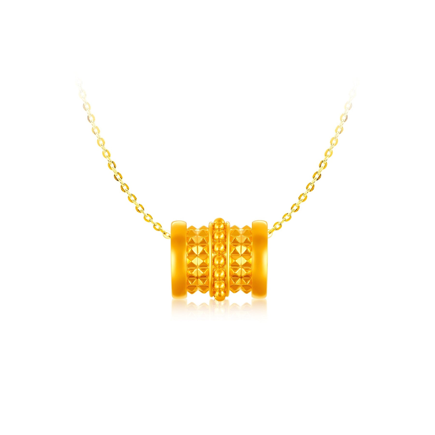 916 Gold 财运运转 Fortune Barrel Pendant