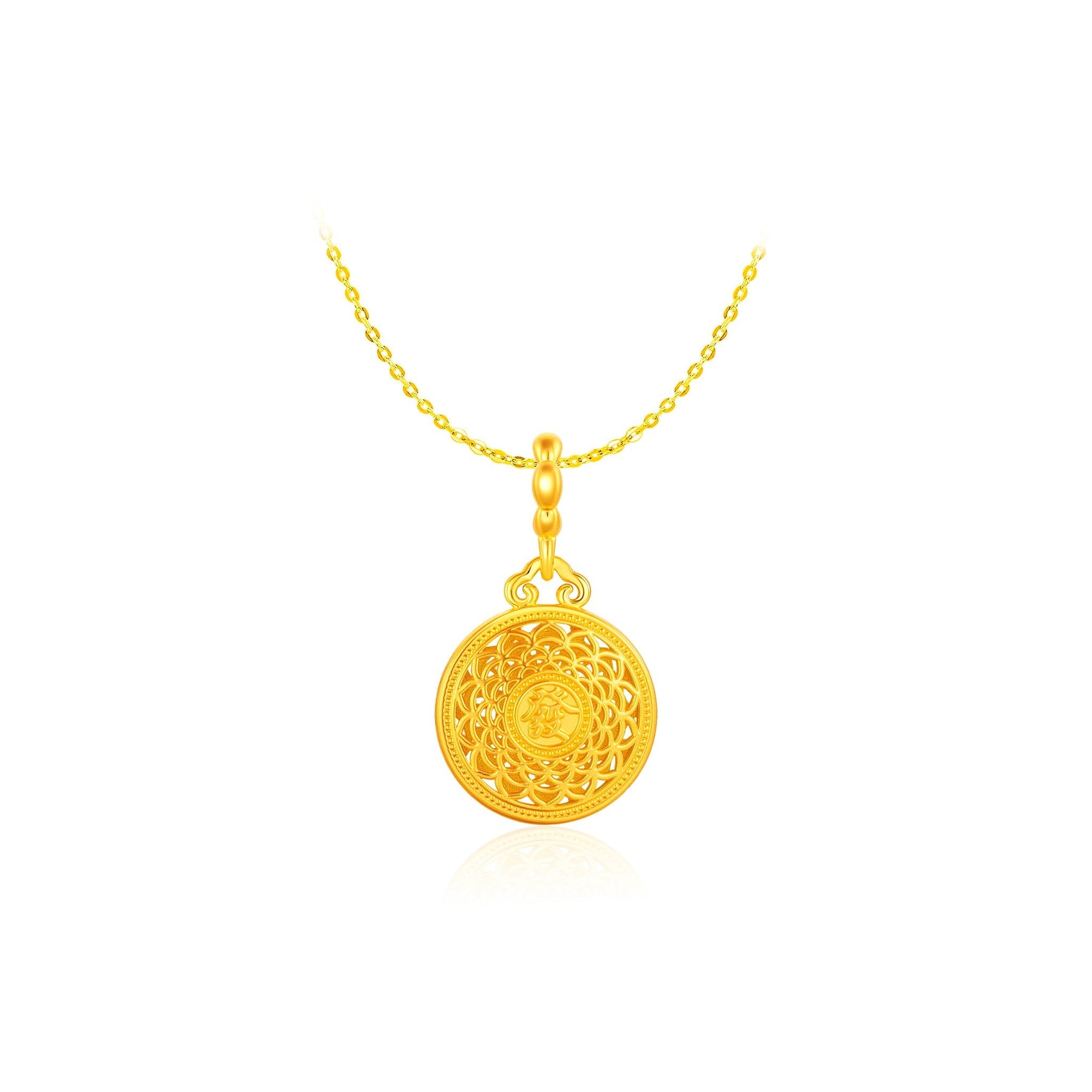 916 Gold 發财罗盘 Fortune Charm Pendant