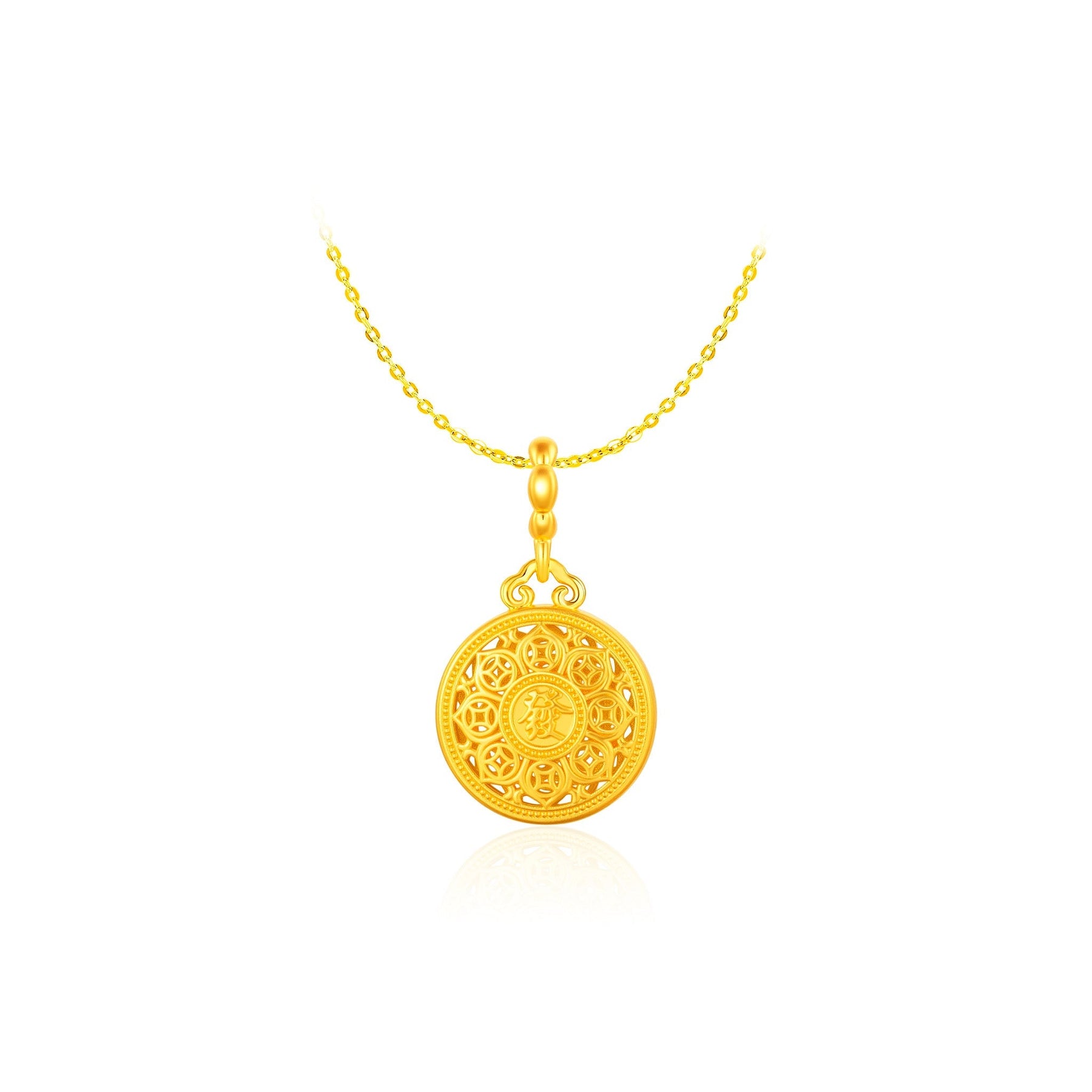 916 Gold 發财罗盘 Fortune Charm Pendant