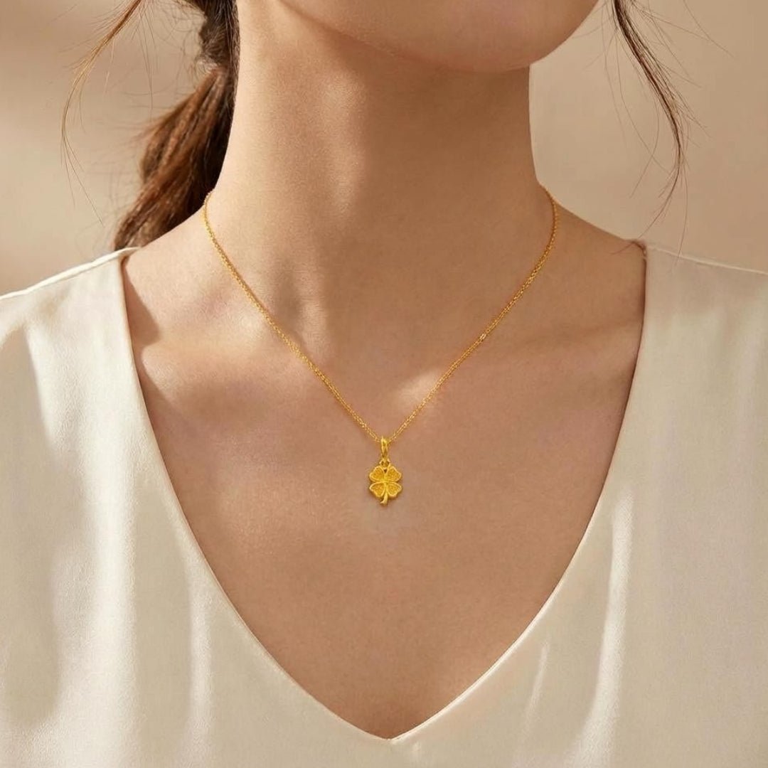 916 Gold 四叶草 Fortune Clover Pendant