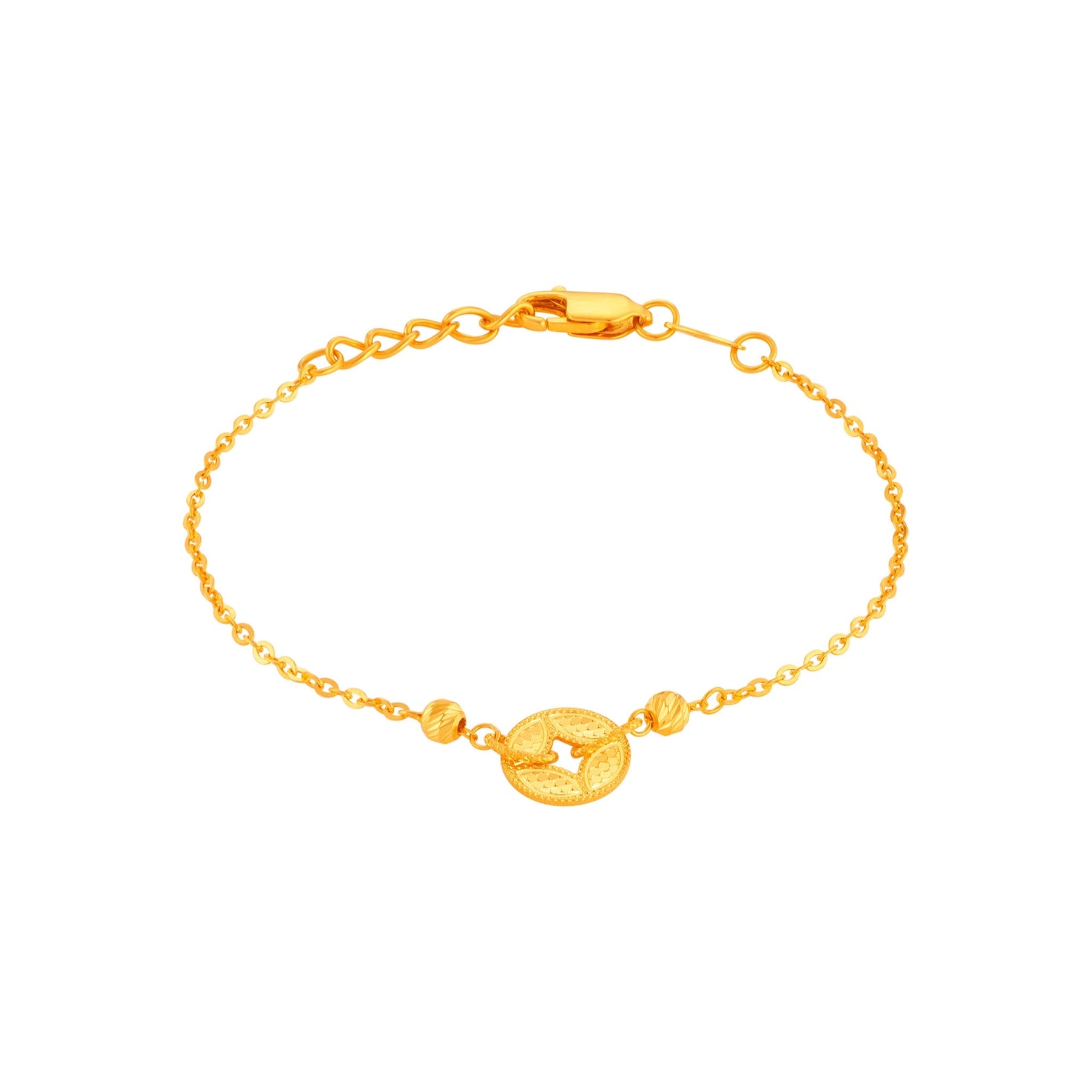 916 Gold Fortune Coin Bracelet
