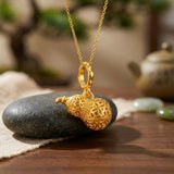 916 Gold 发财葫芦 Fortune Coin Gourd Pendant