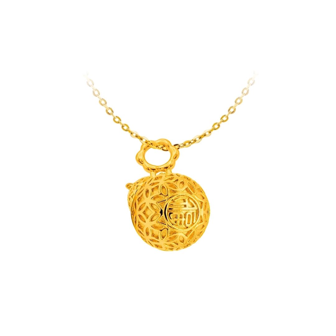 916 Gold 发财葫芦 Fortune Coin Gourd Pendant