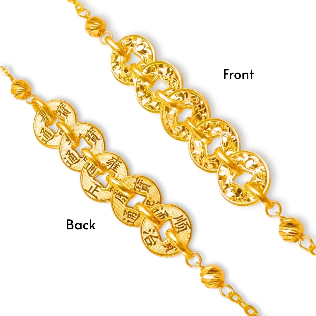 916 Gold Fortune Coins Bracelet