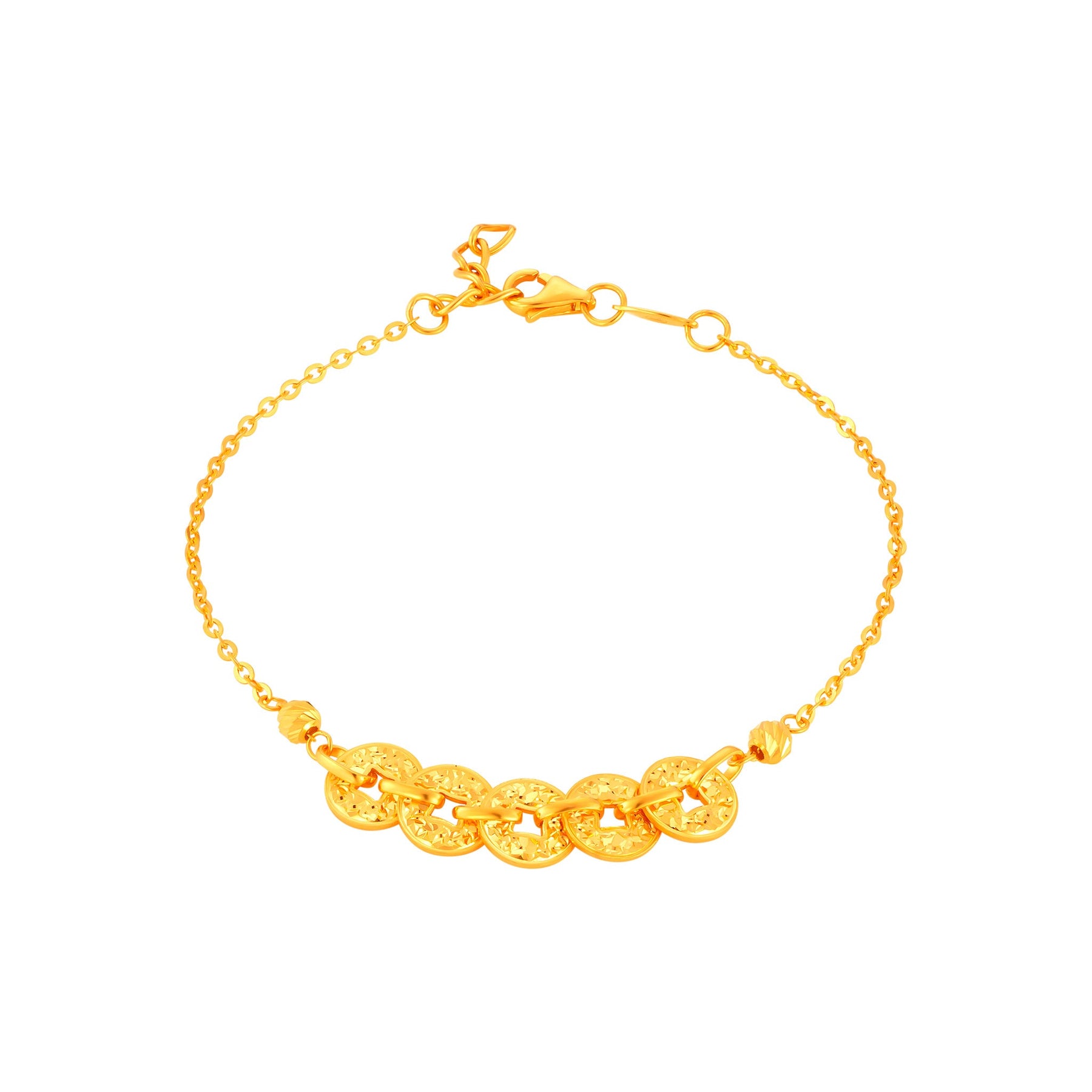 916 Gold Fortune Coins Bracelet