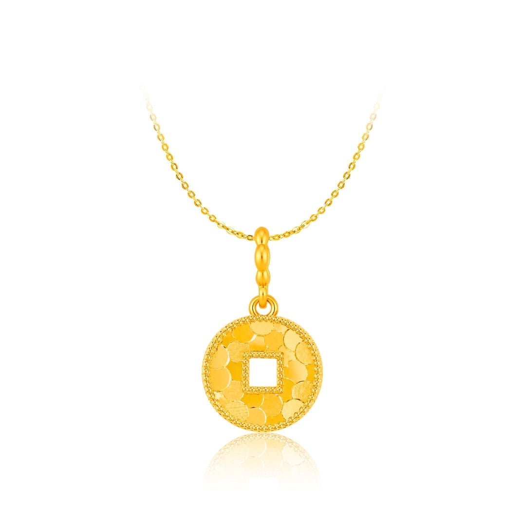 916 Gold Fortune Glow Coin Pendant (For TikTok)
